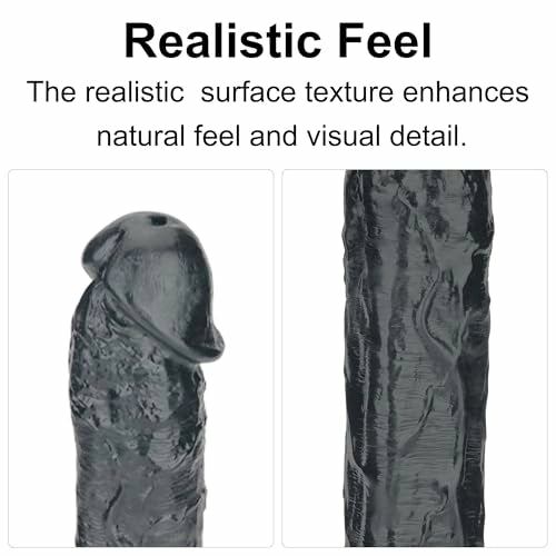 Nero 10.8" x 1.8" XL Long Squirting Realistic Black Dildo with Big Bulb
