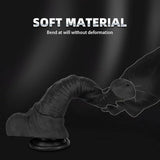 Nyx 8.8"-10.8" Realistic Animal Dildo Ridged Black with Suction Base