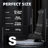 Nyx 8.8"-10.8" Realistic Animal Dildo Ridged Black with Suction Base