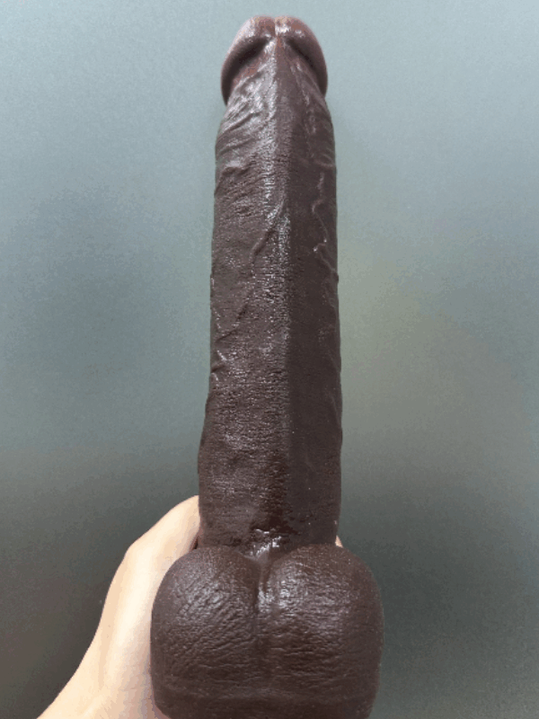 Oakley 10" X 2" Dual Density Silicone Long Black Dildo