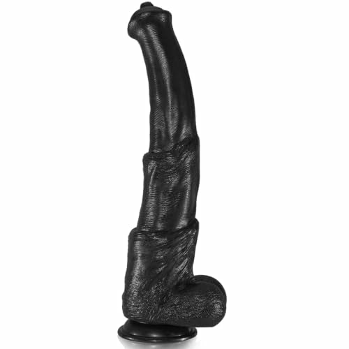 Orion 12.5"-15.5" Realistic Horse Dildo XXL Long Black with Suction Base