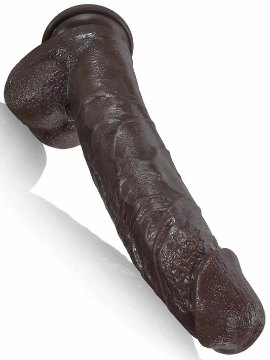 Paulyd 10″ × 1.6″ Large Long Black Dual-Density Dildo