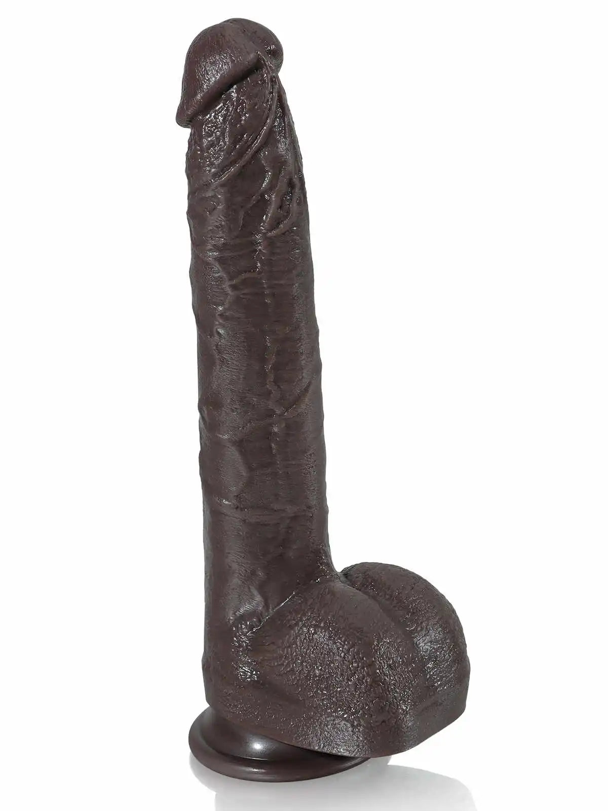 Paulyd 10″ × 1.6″ Large Long Black Dual-Density Dildo
