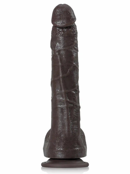 Paulyd 10″ × 1.6″ Large Long Black Dual-Density Dildo