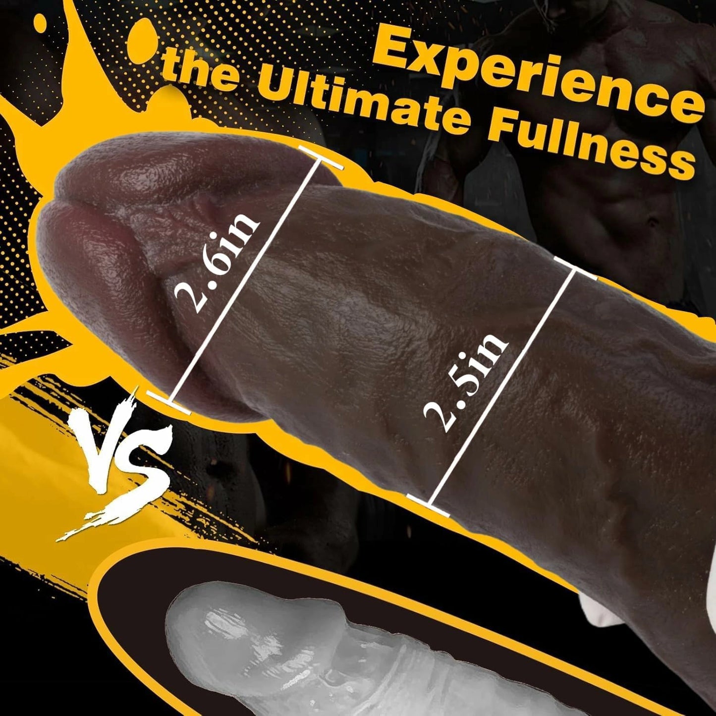 Rashad 12.5" x 2.6" Realistic Thick BBC Dildo with Big Head & Dual Density Silicone