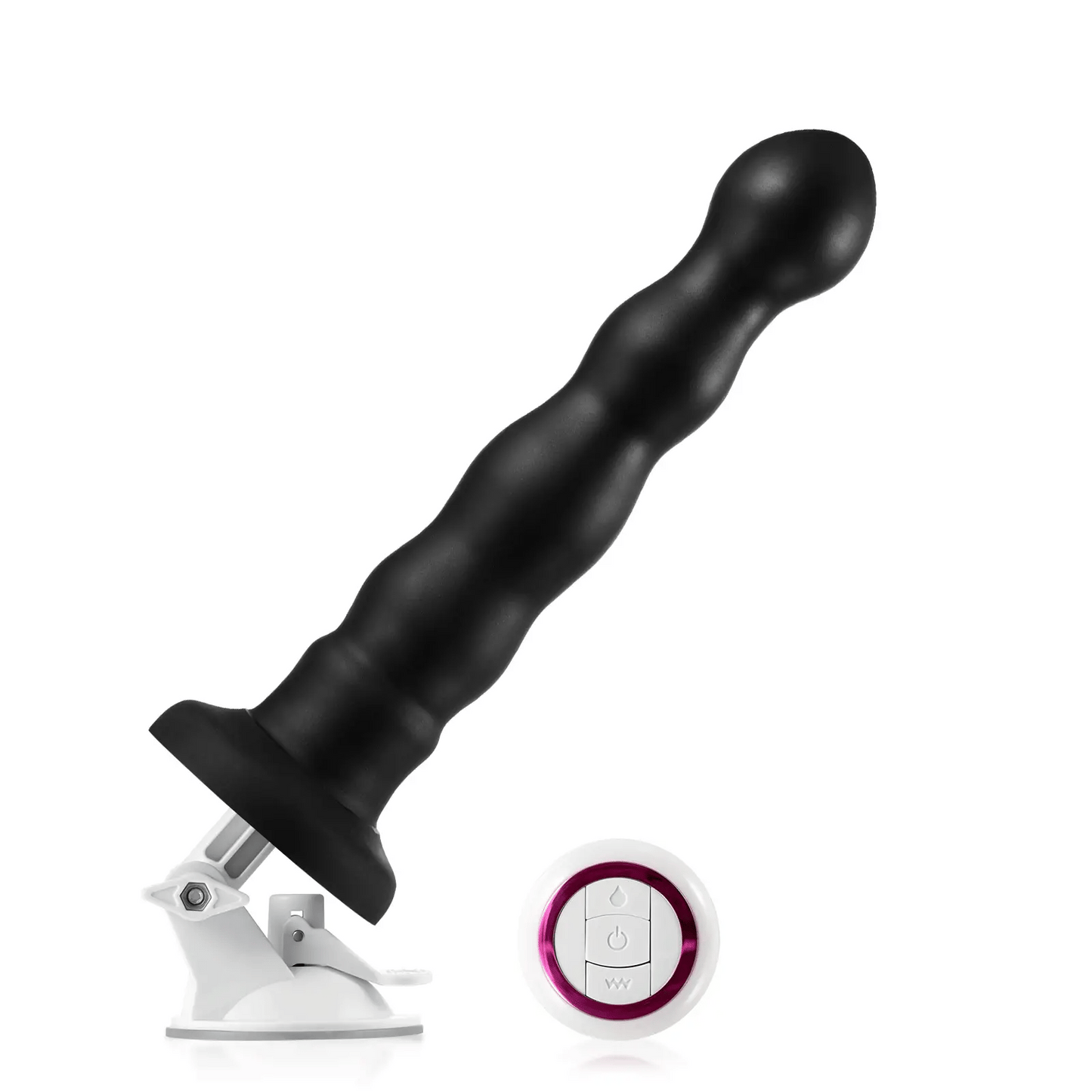 Rashawn 9.5" x 1.6" Anal Black Thrusting Dildo with Angle-Adjustable Suction Base