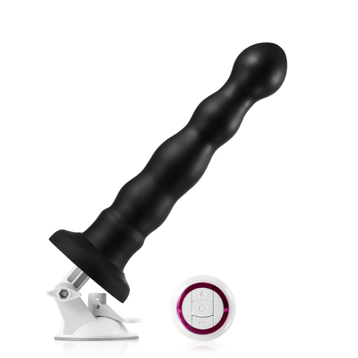 Rashawn 9.5" x 1.6" Anal Black Thrusting Dildo with Angle-Adjustable Suction Base