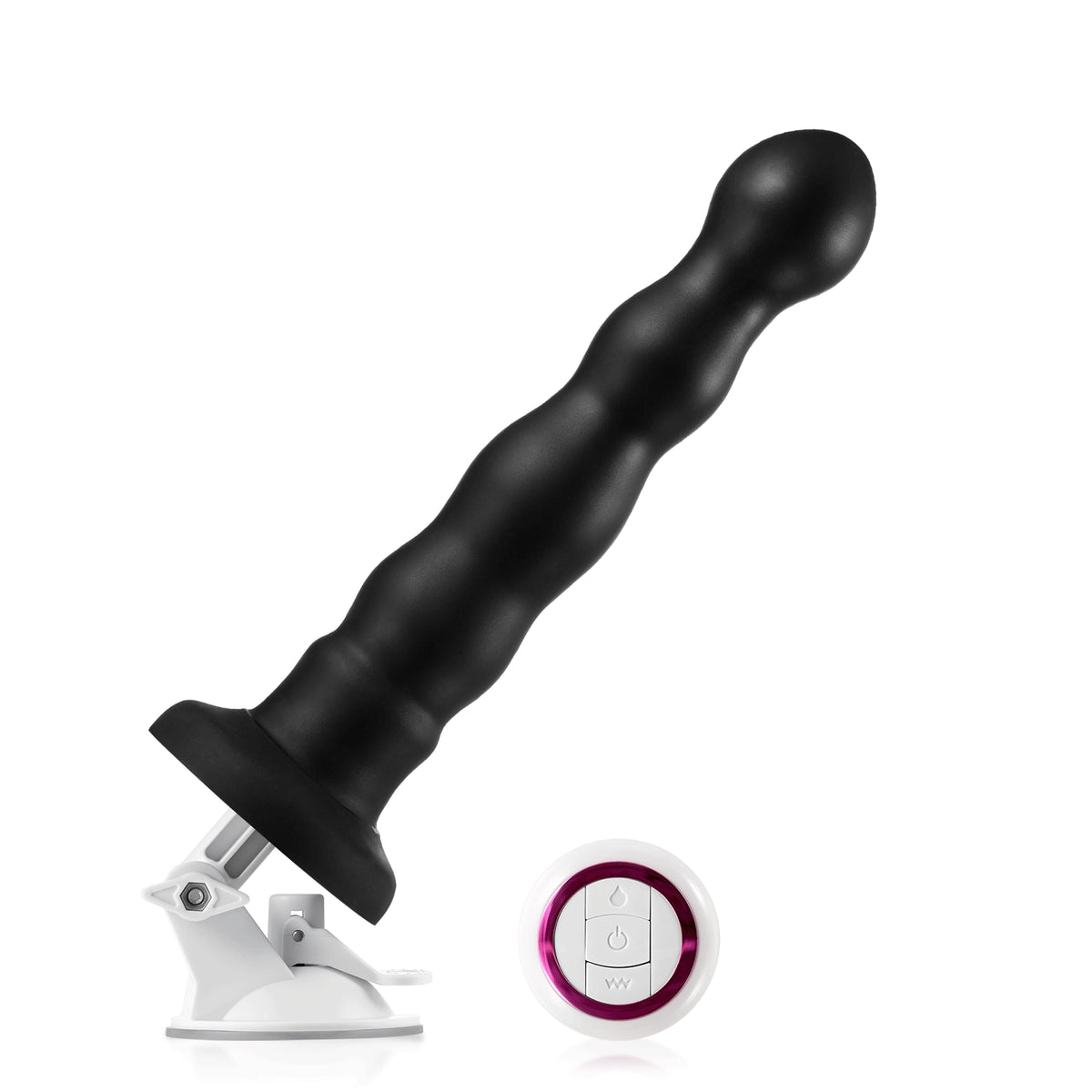 Rashawn 9.5" x 1.6" Anal Black Thrusting Dildo with Angle-Adjustable Suction Base