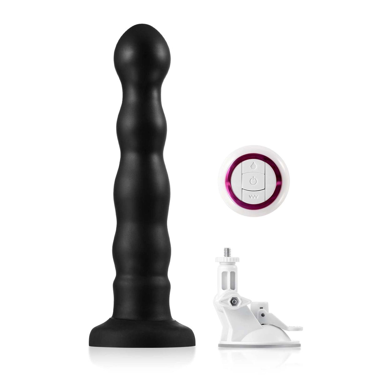 Rashawn 9.5" x 1.6" Anal Black Thrusting Dildo with Angle-Adjustable Suction Base
