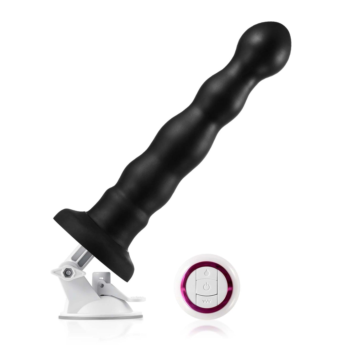 Rashawn 9.5" x 1.6" Anal Black Thrusting Dildo with Angle-Adjustable Suction Base
