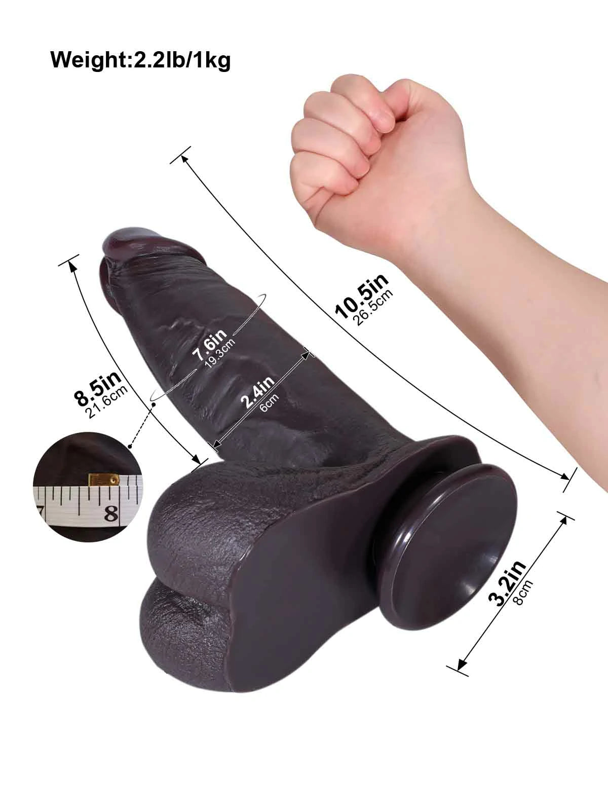 Reed 10.5" x 2.4" Realistic Sliding Skin BBC Dildo with Swinging Balls