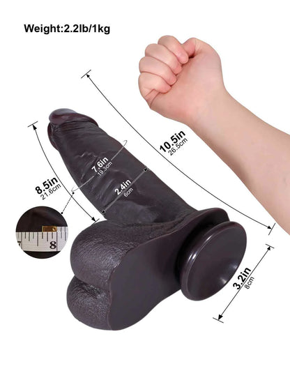Reed 10.5" x 2.4" Realistic Sliding Skin BBC Dildo with Swinging Balls