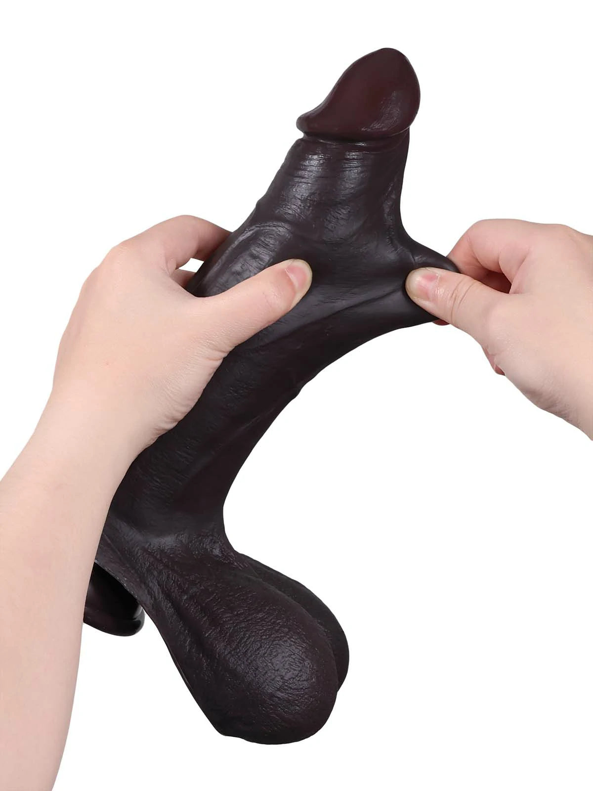 Reed 10.5" x 2.4" Realistic Sliding Skin BBC Dildo with Swinging Balls