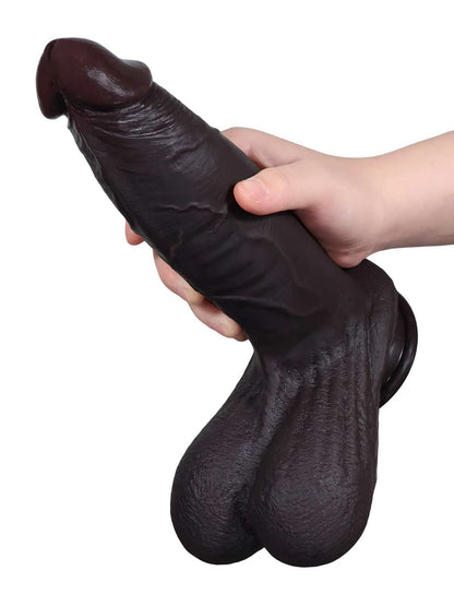 Reed 10.5" x 2.4" Realistic Sliding Skin BBC Dildo with Swinging Balls