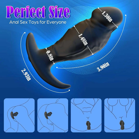 Ricky 3.9" X 1.3" Black Soft Dildo Butt Plug