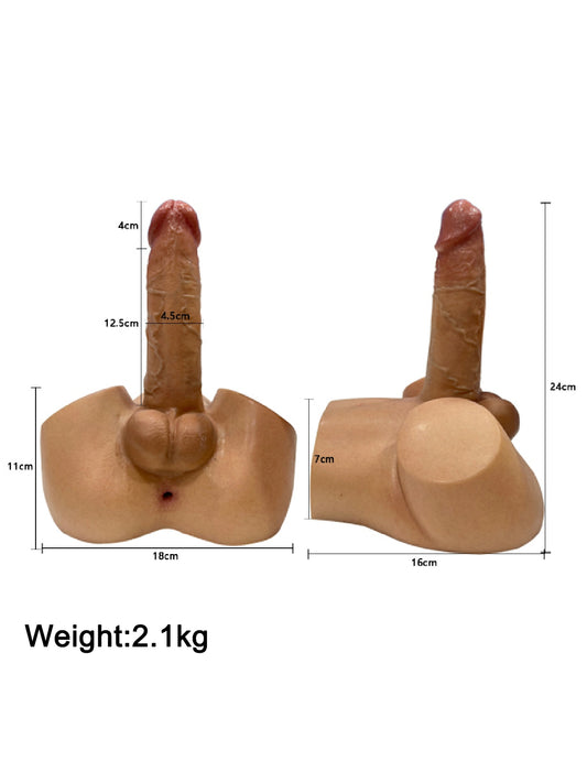 Rowge Realistic Male Torso Dildo with 6.5" × 1.8" Shaft & Anal Channel - 4.6 lb