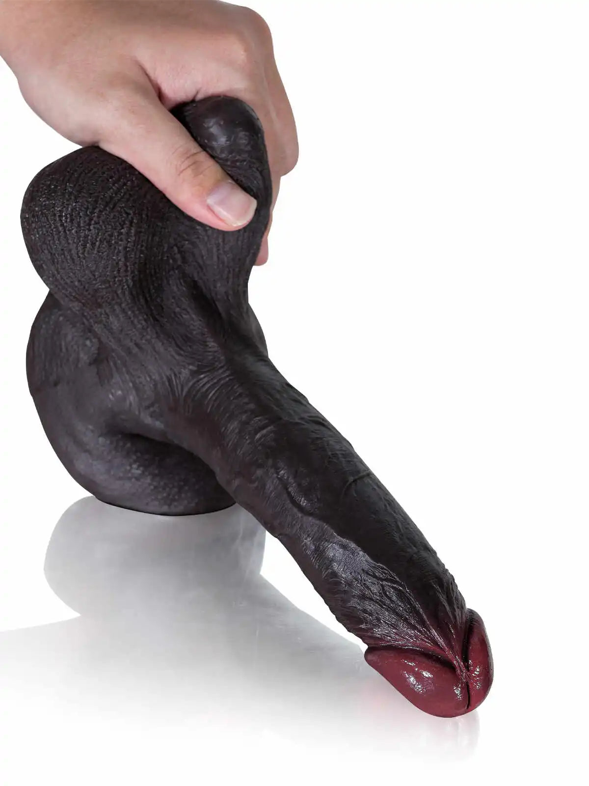 Ruiz 8.6″ × 1.7″ realistic black dildo with lifelike textures and movable balls