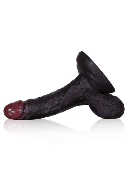 Ruiz 8.6″ × 1.7″ realistic black dildo with lifelike textures and movable balls