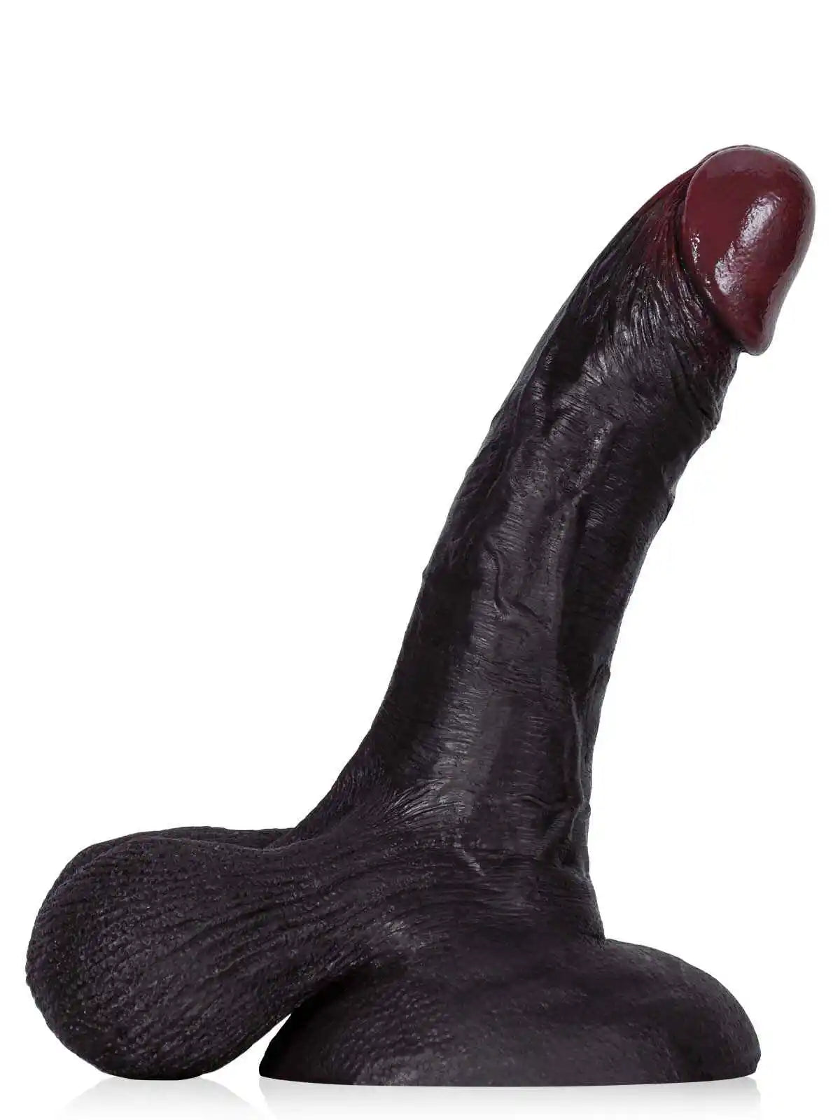 Ruiz 8.6″ × 1.7″ realistic black dildo with lifelike textures and movable balls