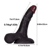 Ruiz 8.7" x 1.7" Realistic Black Dildo with Free-Moving Balls