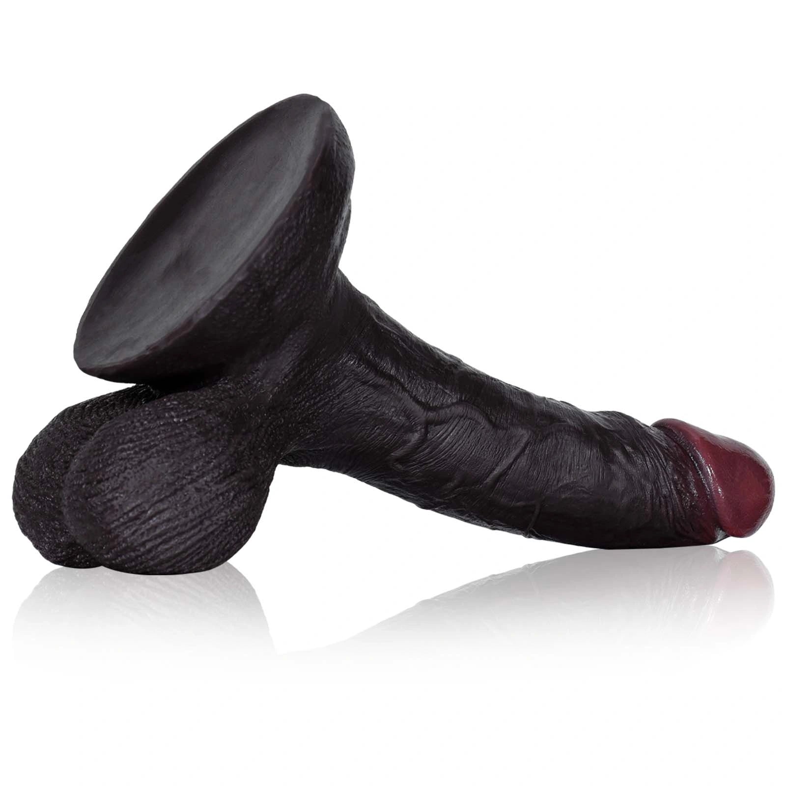 Ruiz 8.7" x 1.7" Realistic Black Dildo with Free-Moving Balls