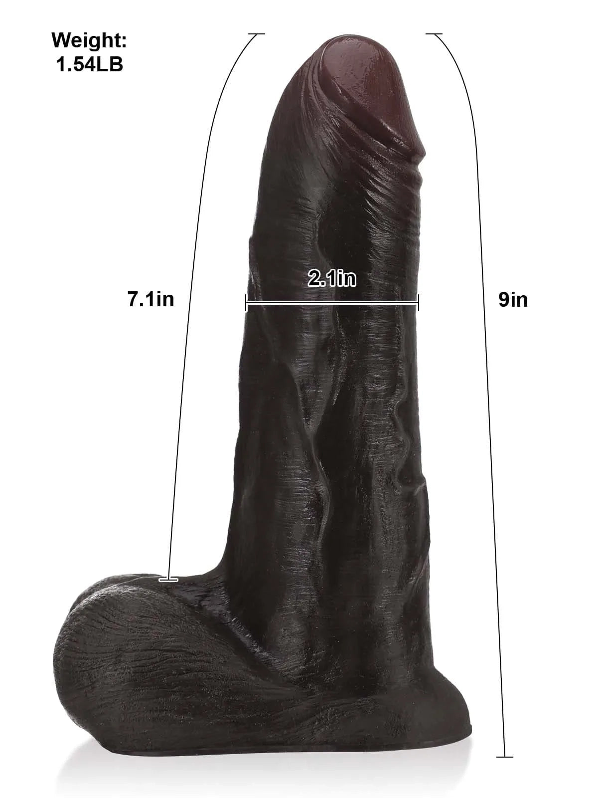 Ryder 9" x 2.1" Sliding-Skin Realistic Black Dildo with Vac-U-Lock Base
