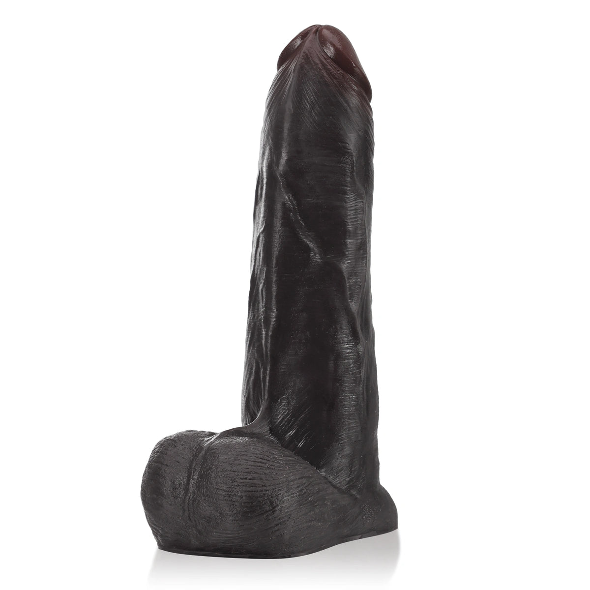 Ryder 10.8" x 2.6" Realistic Veined Sliding Skin Black Dildo with Vac-U-Lock Connector