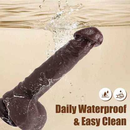 Shelton 8.66 x 1.69 Large Tip Realistic Black Dildo, G-Spot Dildo