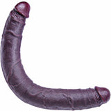 Silas 19.7" x 1.7" Long Double Sided Black Dildo with Pronounced Textures