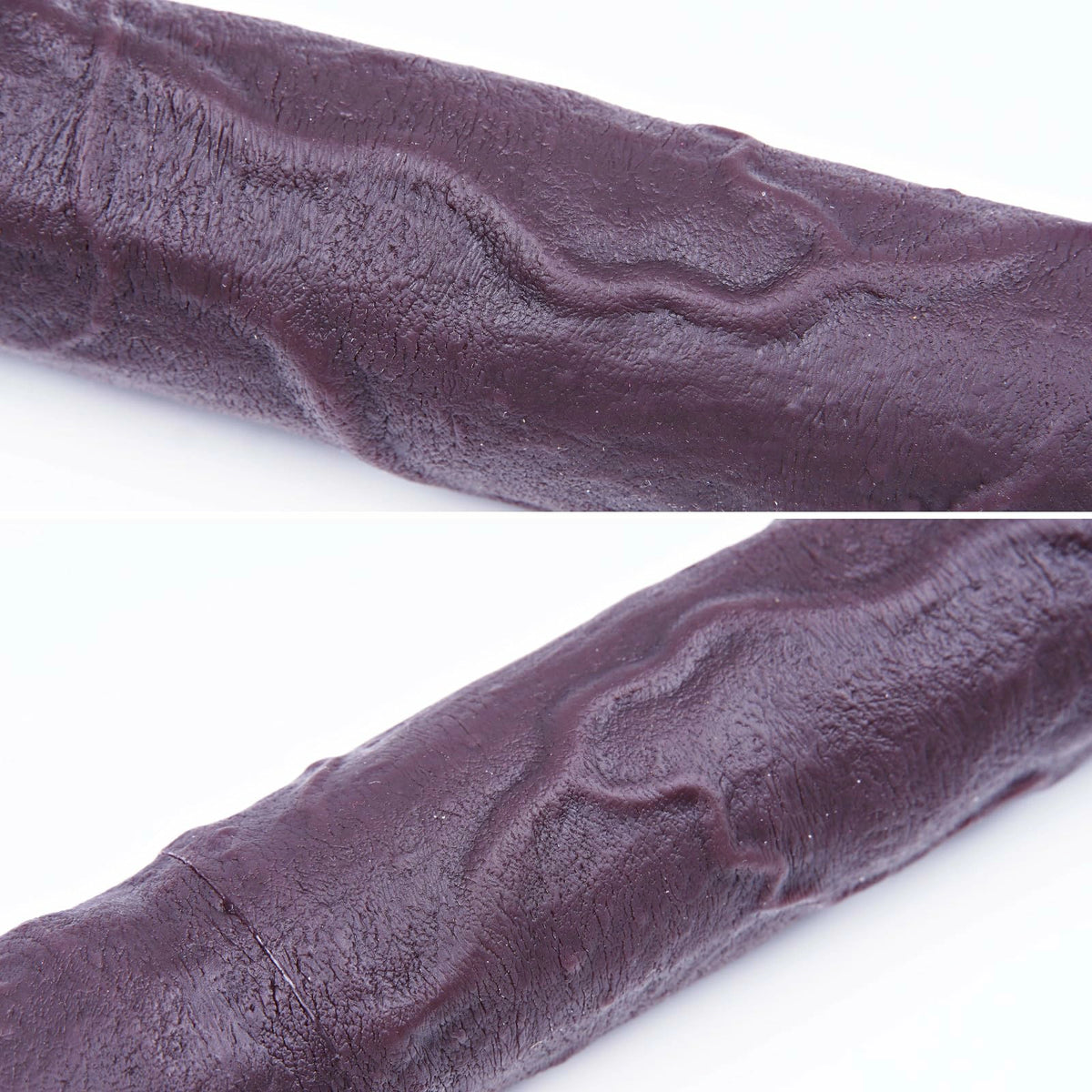 Silas 19.7" x 1.7" Long Double Sided Black Dildo with Pronounced Textures