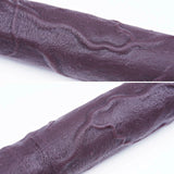Silas 19.7" x 1.7" Long Double Sided Black Dildo with Pronounced Textures
