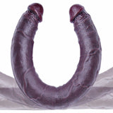 Silas 19.7" x 1.7" Long Double Sided Black Dildo with Pronounced Textures