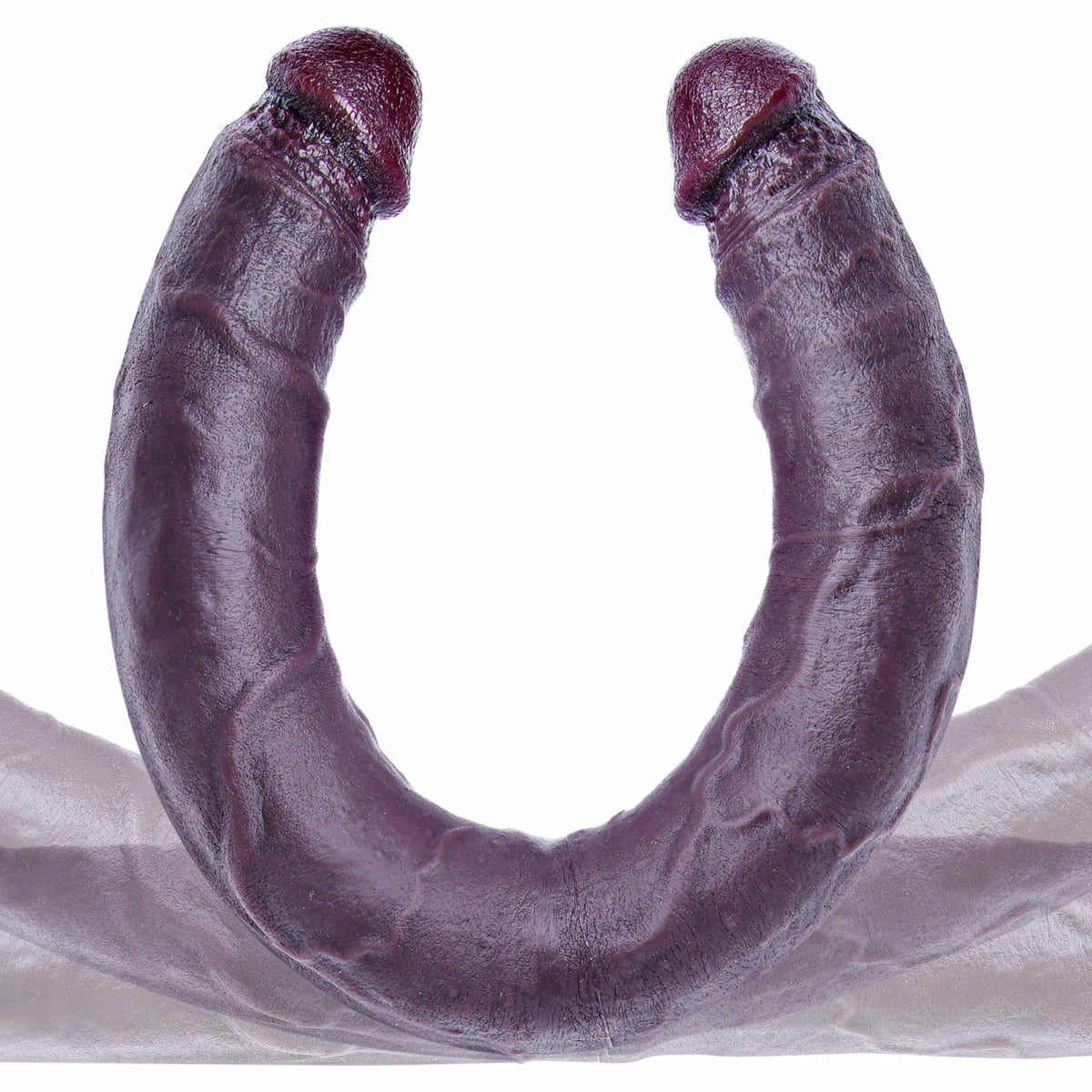 Silas 19.7" x 1.7" Long Double Sided Black Dildo with Pronounced Textures