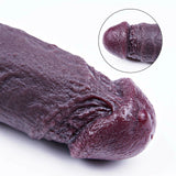 Silas 19.7" x 1.7" Long Double Sided Black Dildo with Pronounced Textures