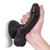 Smith 6" x 1.3" Small Black Dildo with Soft Swinging Balls