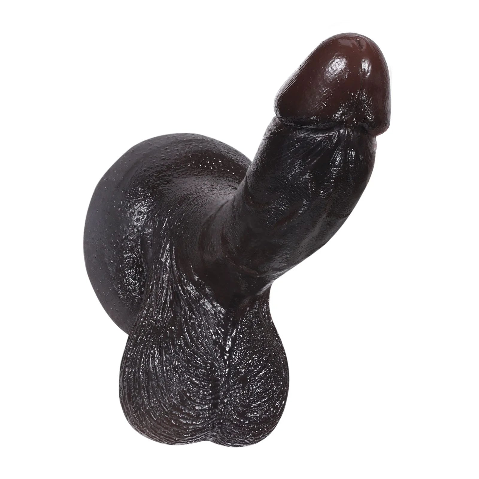 Smith 6" x 1.3" Small Black Dildo with Soft Swinging Balls