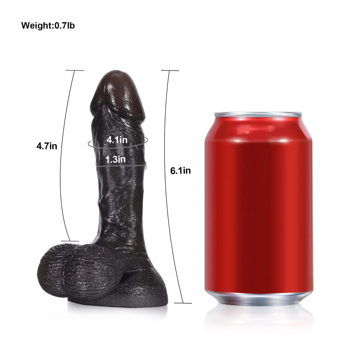 Smith 6" x 1.3" Small Black Dildo with Soft Swinging Balls