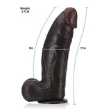 Tavon 11" x 3" Thick BBC Dildo with a Prominent Shaft Ridge