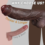 Taylor 9.7" x 2.3" Realistic Large Soft Uncircumcised Black Dildo
