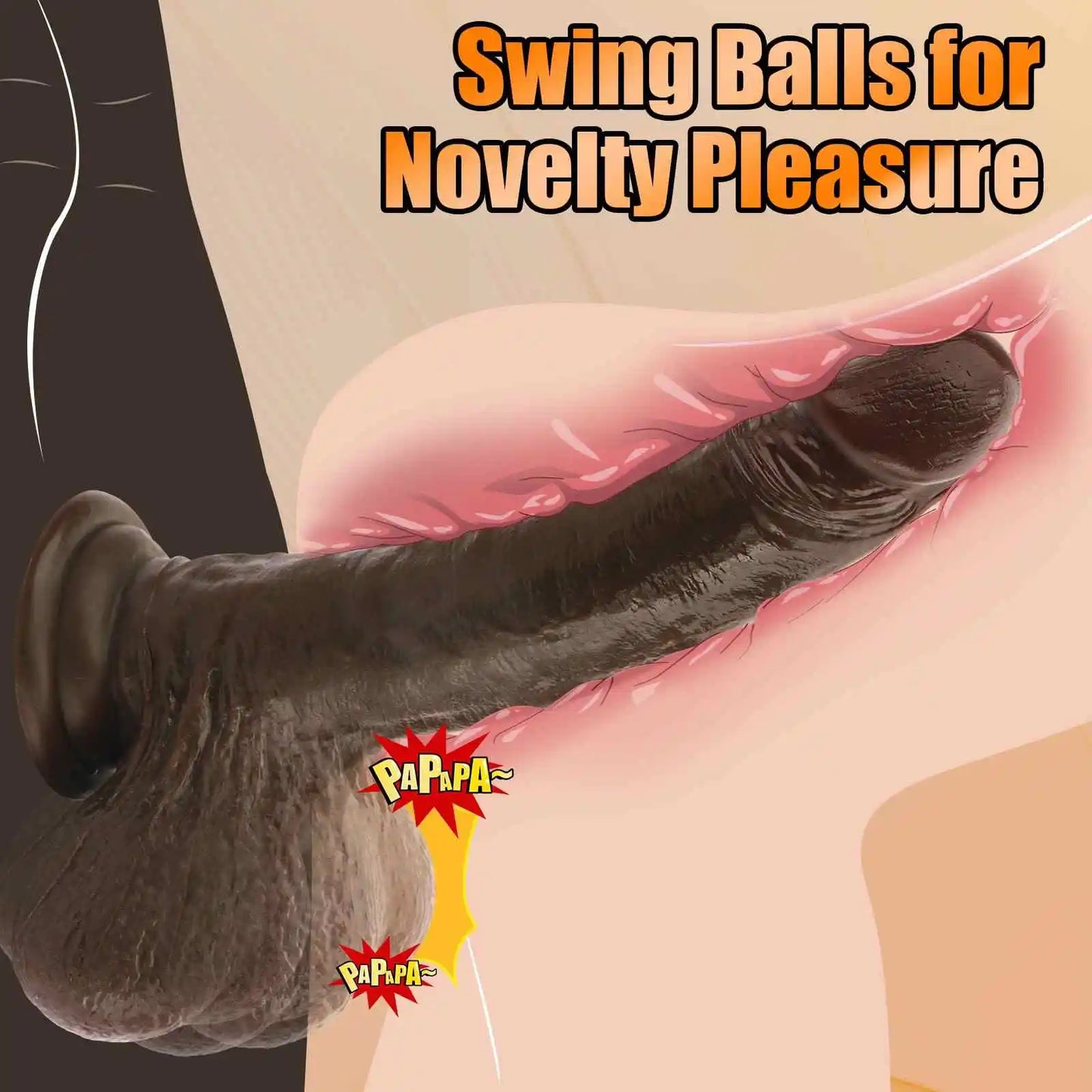 Thomas 11" x 1.6" Large Sliding Skin BBC Dildo with Large Swing Ball