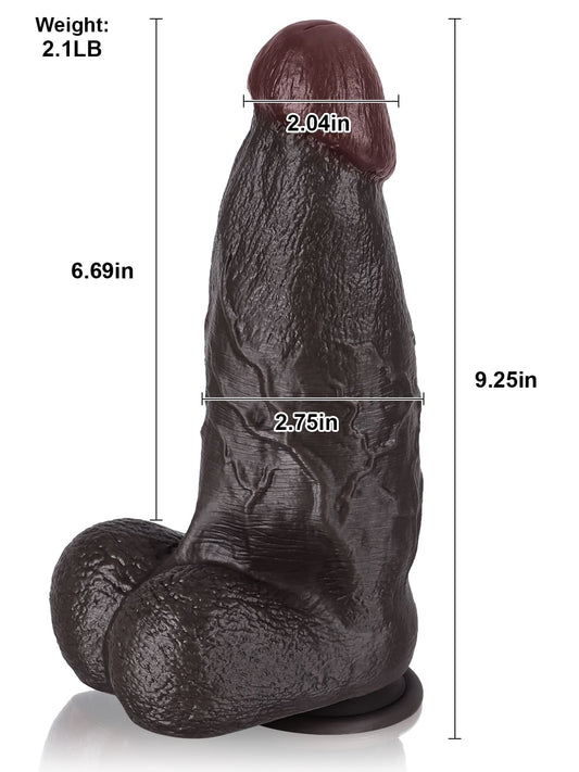 Vibrating Black Dildo Tyrell 9.25" x 2.75"