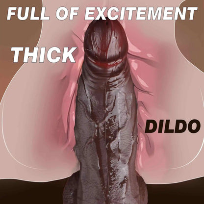 Tyrone 8.86" x 2.61" Giant Thick Black Dildo · Large BBC Dildo · Silicone Material