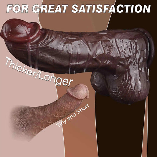 Tyrone 8.86" x 2.61" Giant Thick Black Dildo · Large BBC Dildo · Silicone Material