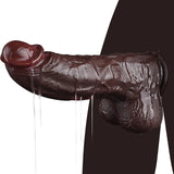 Tyrone 8.9" x 2.6" Extra-Thick Black Realistic Dildo with Curved Tip