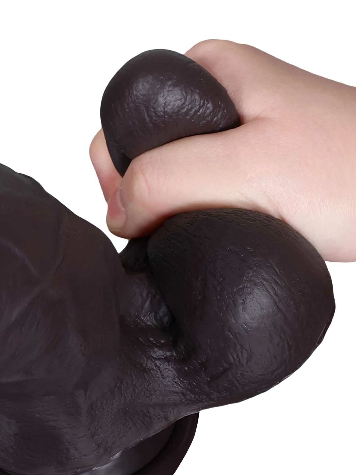 Wade 8.8" x 2.2" Thick Black Dual Density Sliding Skin Dildo with Pronounced Ridge