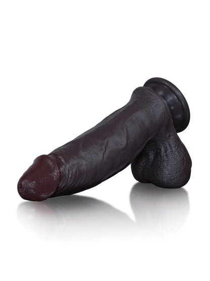 Wade 8.8" x 2.2" Thick Black Dual Density Sliding Skin Dildo with Pronounced Ridge