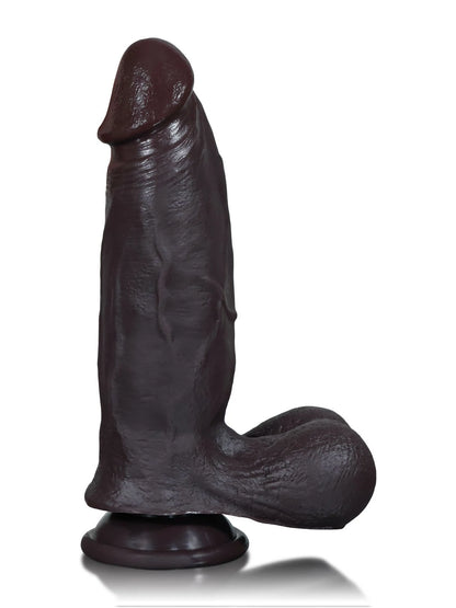 Wade 8.8" x 2.2" Thick Black Dual Density Sliding Skin Dildo with Pronounced Ridge
