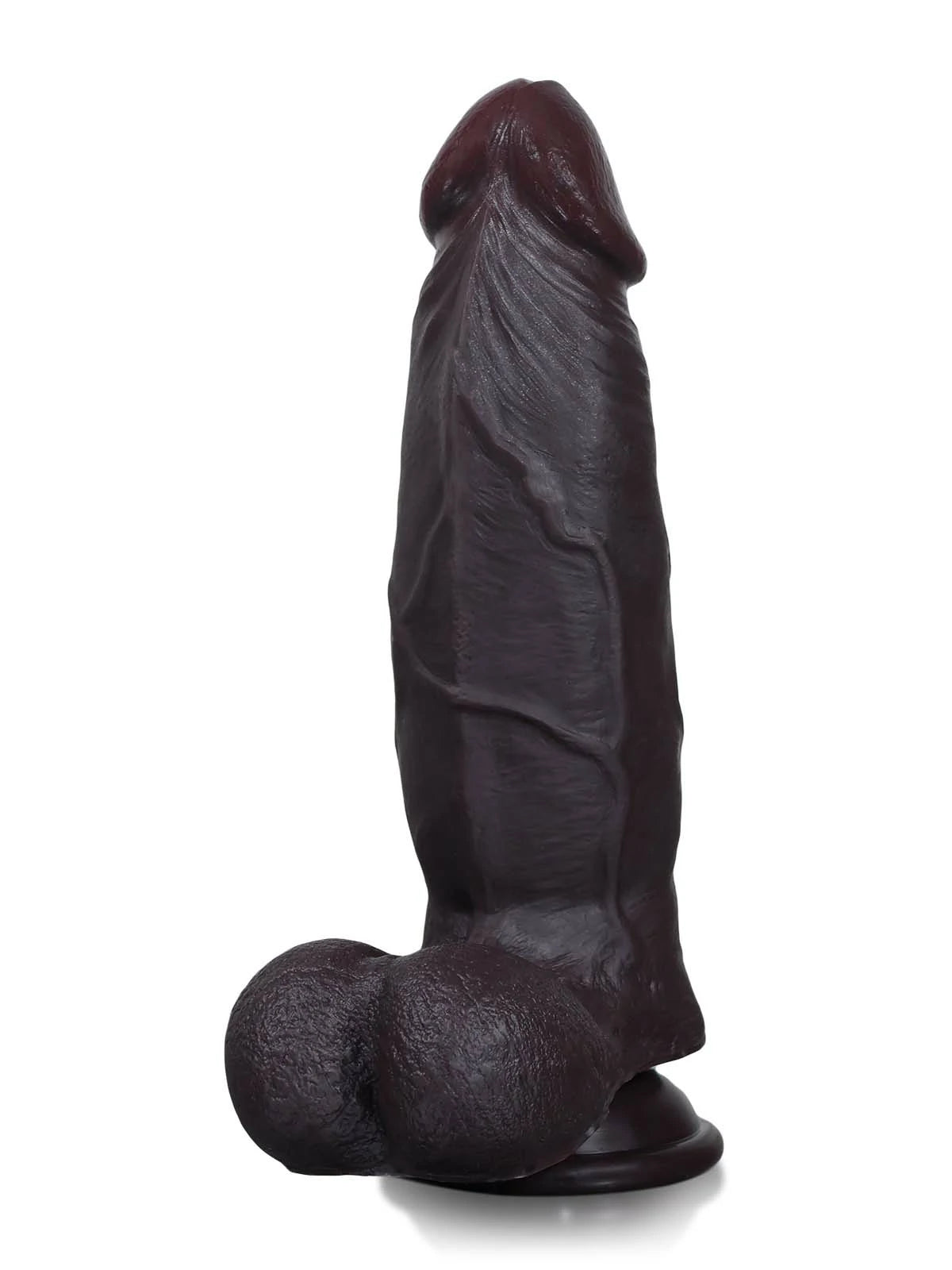 Wade 8.8" x 2.2" Thick Black Dual Density Sliding Skin Dildo with Pronounced Ridge