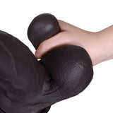 Wade 8.8" x 2.2" Thick Sliding Skin Black Dildo with Movable Balls