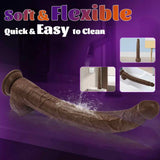 Walter 17.7" x 1.8" Extra-Long Black Dildo, Perfect for Deep & Intense Stimulation